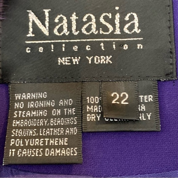 Natasia Collection Faux Fur Collar Purple formal skirt suit set Mother of bride - Picture 11 of 12